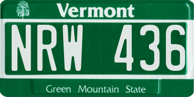 VT license plate NRW436