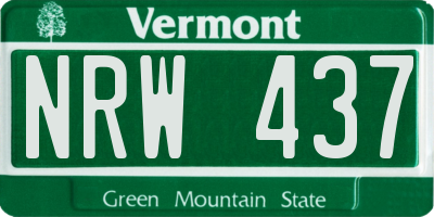 VT license plate NRW437