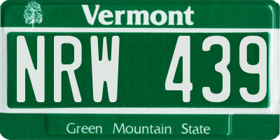 VT license plate NRW439
