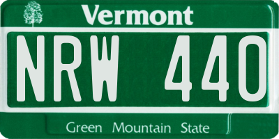VT license plate NRW440
