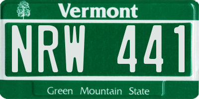 VT license plate NRW441