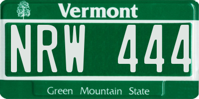 VT license plate NRW444