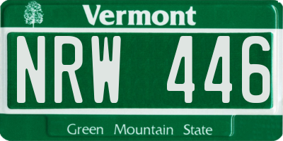 VT license plate NRW446