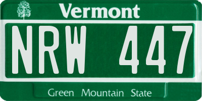 VT license plate NRW447