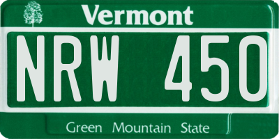 VT license plate NRW450