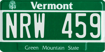 VT license plate NRW459