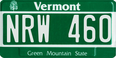 VT license plate NRW460
