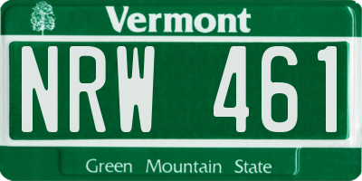 VT license plate NRW461