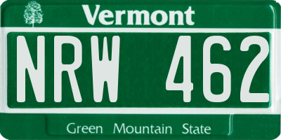 VT license plate NRW462