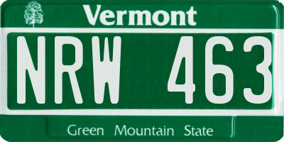 VT license plate NRW463