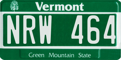 VT license plate NRW464