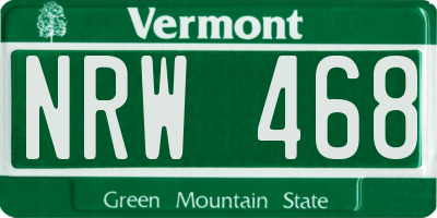 VT license plate NRW468