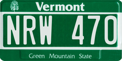 VT license plate NRW470