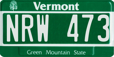 VT license plate NRW473