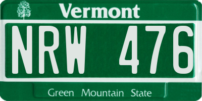 VT license plate NRW476
