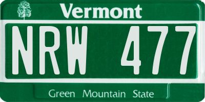 VT license plate NRW477
