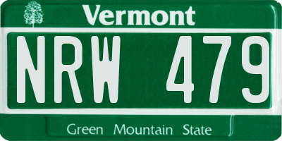 VT license plate NRW479