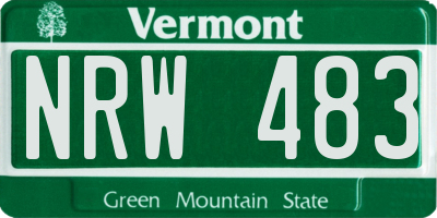 VT license plate NRW483
