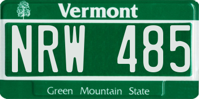 VT license plate NRW485