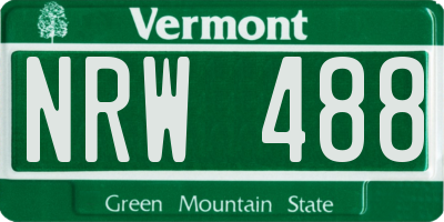 VT license plate NRW488