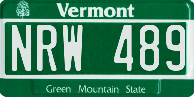 VT license plate NRW489
