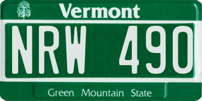 VT license plate NRW490