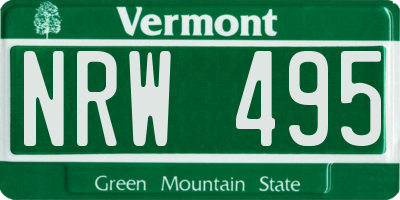 VT license plate NRW495