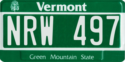 VT license plate NRW497
