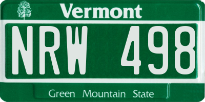VT license plate NRW498