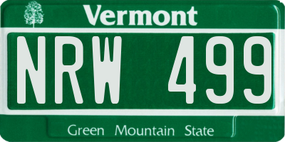 VT license plate NRW499