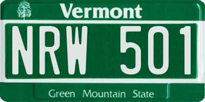 VT license plate NRW501