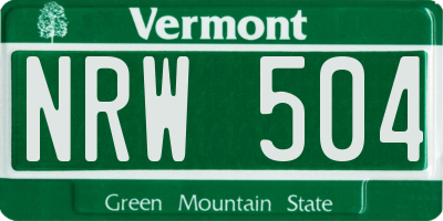 VT license plate NRW504