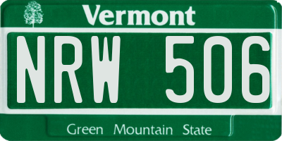 VT license plate NRW506
