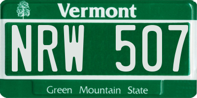 VT license plate NRW507