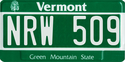 VT license plate NRW509