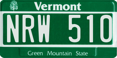 VT license plate NRW510