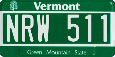 VT license plate NRW511