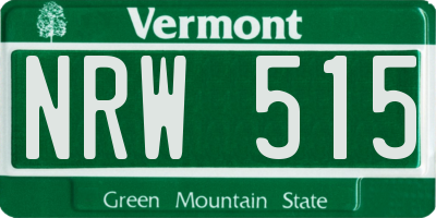 VT license plate NRW515