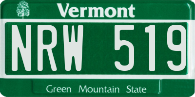 VT license plate NRW519