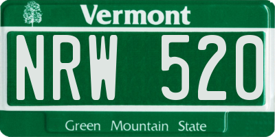 VT license plate NRW520