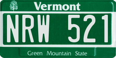 VT license plate NRW521