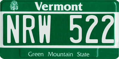 VT license plate NRW522