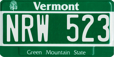 VT license plate NRW523
