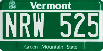 VT license plate NRW525