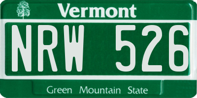 VT license plate NRW526