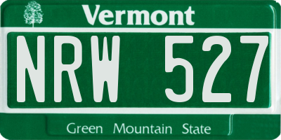 VT license plate NRW527