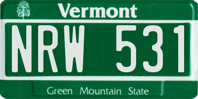 VT license plate NRW531
