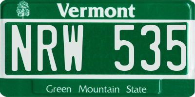 VT license plate NRW535
