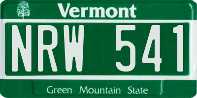 VT license plate NRW541