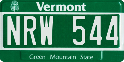 VT license plate NRW544